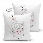 - Suet-K-2452-1 - Realhomes Beatiful Ördek Dijital Baskılı Modern Çift Taraflı Süet Yastık Kırlent Kılıfı Realhomes