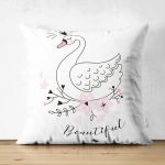 - Suet-K-2452 - Realhomes Beatiful Ördek Dijital Baskılı Modern Çift Taraflı Süet Yastık Kırlent Kılıfı Realhomes