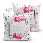 A True Love Story Dijital Baskılı Dijital Çift Taraflı Süet Yastık Kırlent Kılıfı Realhomes