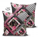 - Suet-K-2461-1 - Realhomes  Ekosa Desenli Geometrik Şekiller Dijital Baskılı Çift Taraflı Süet Yastık Kırlent Kılıfı Realhomes