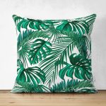 Mint Yeşili Kavaniçe Motifli Dekoratif Çift Taraflı Süet Yastık Kırlent Kılıfı Realhomes