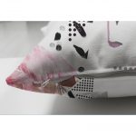 - Suet-K-2468-2 - Realhomes  Bal Peteği Temalı Flamingo Motifli Çift Taraflı Süet Kırlent Kılıfı Realhomes