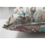 - Suet-K-2478-2 - Realhomes  Mavi Çizgi Desenli Kavaniçe Çiçek Motifli Çift Taraflı Süet Yastık Kırlent Kılıfı Realhomes