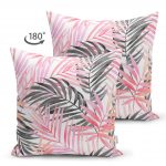 - Suet-K-2479-1 - Realhomes  Palmiye Esintisi Temalı Dijital Baskılı Çift Taraflı Süet Yastık Kırlent Kılıfı Realhomes