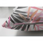 - Suet-K-2479-2 - Realhomes  Palmiye Esintisi Temalı Dijital Baskılı Çift Taraflı Süet Yastık Kırlent Kılıfı Realhomes