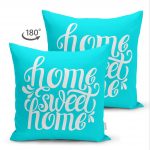 - Suet-K-248-1 - Realhomes  Home Sweet Home Dijital Baskılı Dekoratif Çift Taraflı Süet Yastık Kırlent Kılıfı Realhomes