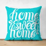 - Suet-K-248 - Realhomes  Home Sweet Home Dijital Baskılı Dekoratif Çift Taraflı Süet Yastık Kırlent Kılıfı Realhomes