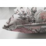 Gri Çizgi Desenli Kavaniçe Çiçek Motifli Çift Taraflı Süet Yastık Kırlent Kılıfı Realhomes