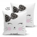 So Sweet Motifli Çizimi Çift Taraflı Süet Kırlent Kılıfı Realhomes