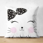 So Sweet Motifli Çizimi Çift Taraflı Süet Kırlent Kılıfı Realhomes