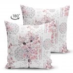 - Suet-K-2496-1 - Realhomes  Pudra Renk İşleyen Çarklar Motifli Dekoratif Çift Taraflı Süet Yastık Kırlent Kılıfı Realhomes
