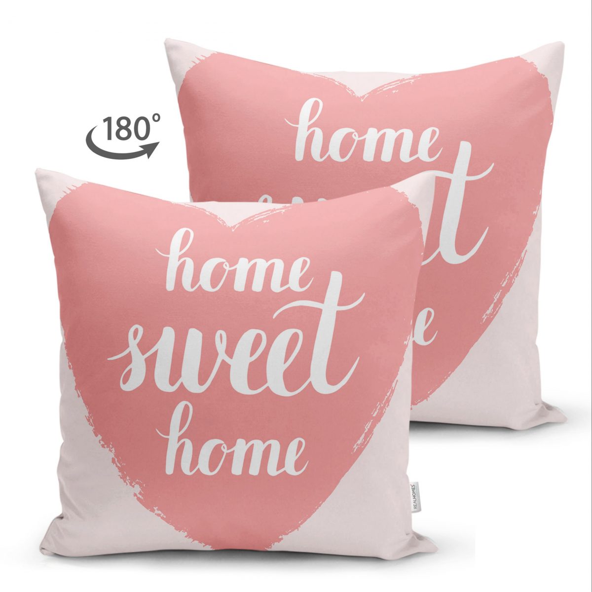 Home Sweet Home Dijital Baskılı Dekoratif Çift Taraflı Süet Yastık Kırlent Kılıfı Realhomes