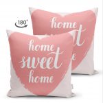- Suet-K-250-1 - Realhomes  Home Sweet Home Dijital Baskılı Dekoratif Çift Taraflı Süet Yastık Kırlent Kılıfı Realhomes