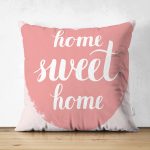 - Suet-K-250 - Realhomes  Home Sweet Home Dijital Baskılı Dekoratif Çift Taraflı Süet Yastık Kırlent Kılıfı Realhomes