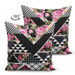 Karma Çiçek Geometrik Desenler Modern Çift Taraflı Süet Yastık Kırlent Kılıfı Realhomes