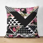 Karma Çiçek Geometrik Desenler Modern Çift Taraflı Süet Yastık Kırlent Kılıfı Realhomes