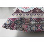 Lila Renk Çini Dijital Baskılı Dekoratif Çift Taraflı Süet Yastık Kırlent Kılıfı Realhomes