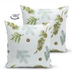 - Suet-K-2507-1 - Realhomes  Çam Dalı Motifli Dijital Baskılı Çift Taraflı Süet Yastık Kırlent Kılıfı Realhomes