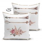 - Suet-K-2510-1 - Realhomes Ok Desenli Dekoratif Çift Taraflı Süet Yastık Kırlent Kılıfı Realhomes