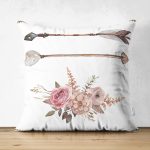 - Suet-K-2510 - Realhomes Ok Desenli Dekoratif Çift Taraflı Süet Yastık Kırlent Kılıfı Realhomes