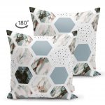 - Suet-K-2513-1 - Realhomes Hava Durumu Temalı Bal Peteği Motifli Dijital Baskılı Çift Taraflı Süet Yastık Kırlent Kılıfı Realhomes