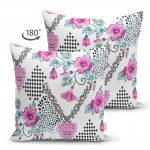 - Suet-K-2514-1 - Realhomes  Kare Puanlı Kalp Kolye Motifli Dekoratif Çift Taraflı Süet Yastık Kırlent Kılıfı Realhomes