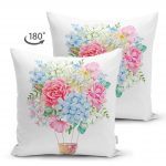 - Suet-K-2520-1 - Realhomes  Kurdele Motifli Karma Çiçek Dijital Baskılı Çift Taraflı Süet Yastık Kırlent Kılıfı Realhomes