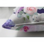 Sümbül Desenli Yatay Çizgili Dekoratif Çift Taraflı Süet Kırlent Kılıfı Realhomes