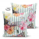 Şerit Temalı Sardunya Dijital Baskılı Dekoratif Çift Taraflı Süet Yastık Kırlent Kılıfı Realhomes