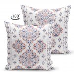 - Suet-K-2532-1 - Realhomes Çini Karo Motifli Dijital Baskılı Modern Çift Taraflı Süet Yastık Kırlent Kılıfı Realhomes