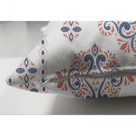 - Suet-K-2532-2 - Realhomes Çini Karo Motifli Dijital Baskılı Modern Çift Taraflı Süet Yastık Kırlent Kılıfı Realhomes