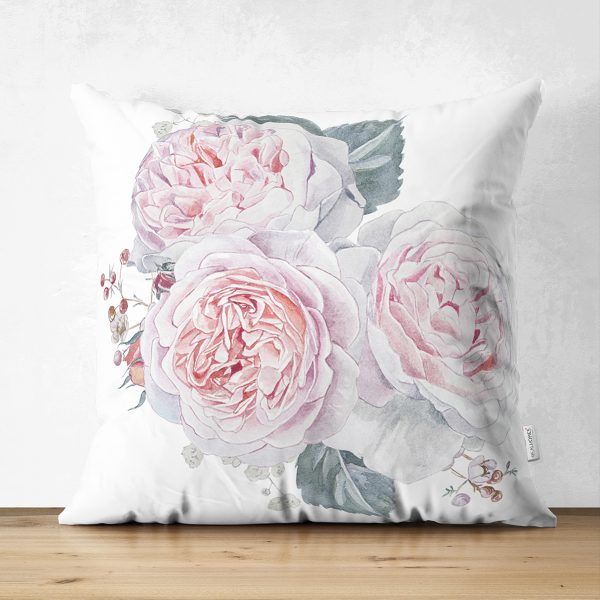 - Suet-K-2536 - Realhomes  Palmiye Motifli Ada Desenli Dijital Baskılı Çift Taraflı Süet Yastık Kırlent Kılıfı Realhomes