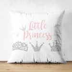 Üçlü Kral Tacı Dijital Baskılı Dekoratif Çift Taraflı Süet Yastık Kırlent Kılıfı Realhomes