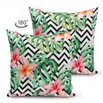 - Suet-K-2539-1 - Realhomes  Zigzag Zebra Desenli Dijital Baskılı Çift Taraflı Süet Yastık Kırlent Kılıfı Realhomes