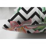 - Suet-K-2539-2 - Realhomes  Zigzag Zebra Desenli Dijital Baskılı Çift Taraflı Süet Yastık Kırlent Kılıfı Realhomes