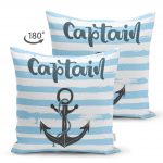 - Suet-K-2543-1 - Realhomes  Denizci Motifli Dijital Baskılı Çift Taraflı Süet Yastık Kırlent Kılıfı Realhomes