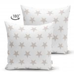 - Suet-K-2545-1 - Realhomes  Açık Gri Yıldız Modern Çift Taraflı Süet Yastık Kırlent Kılıfı Realhomes