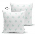 Bulut Mavi Yıldız Dekoratif Çift Taraflı Süet Yastık Kırlent Kılıfı Realhomes