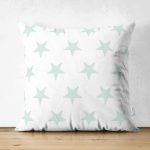Bulut Mavi Yıldız Dekoratif Çift Taraflı Süet Yastık Kırlent Kılıfı Realhomes