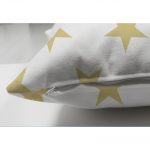 Hardal Renk Yıldız Dijital Baskılı Çift Taraflı Süet Yastık Kırlent Kılıfı Realhomes