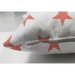Nar Renk Yıldız Desenli Dijital Baskılı Çift Taraflı Süet Yastık Kırlent Kılıfı Realhomes