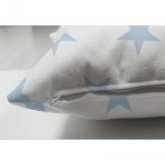 Açık Mavi Yıldız Dijital Baskılı Dekoratif Çift Taraflı Süet Yastık Kırlent Kılıfı Realhomes
