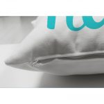 - Suet-K-2556-2 - Realhomes  Turkuaz Home Sweet Home Dijital Baskılı Çift Taraflı Süet Yastık Kırlent Kılıfı Realhomes