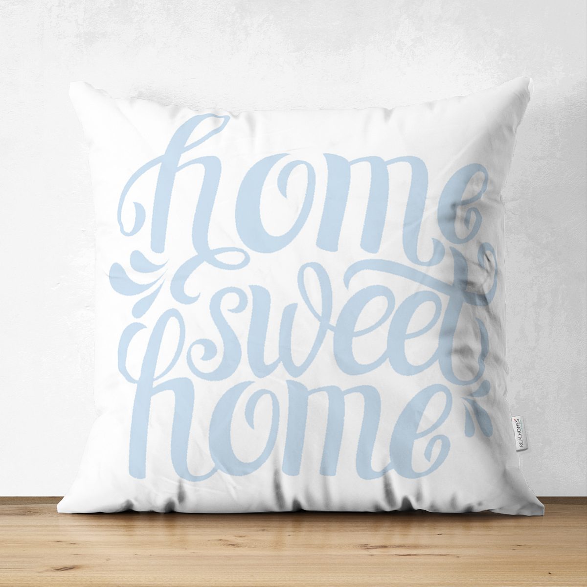 Mavi Home Sweet Home Modern Çift Taraflı Süet Yastık Kırlent Kılıfı Realhomes
