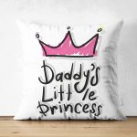 - Suet-K-2571 - Realhomes  Pembe Taç Desenli Dijital Baskılı Çift Taraflı Süet Yastık Kırlent Kılıfı Realhomes