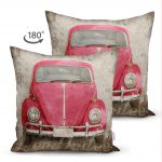 Vosvos Resimli Dijital Baskılı Dekoratif Çift Taraflı Süet Yastık Kırlent Kılıfı Realhomes