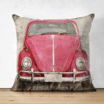 Vosvos Resimli Dijital Baskılı Dekoratif Çift Taraflı Süet Yastık Kırlent Kılıfı Realhomes