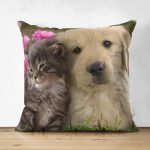 Hayvanlar Alemi Dijital Baskılı Dekoratif Çift Taraflı Süet Yastık Kırlent Kılıfı Realhomes