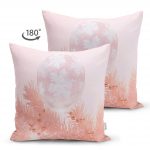 - Suet-K-3005-1 - Realhomes  Çift Taraflı Pembe Zeminli Yılbaşı Konseptli Desenli Süet Yastık Kırlent Kılıfı Realhomes