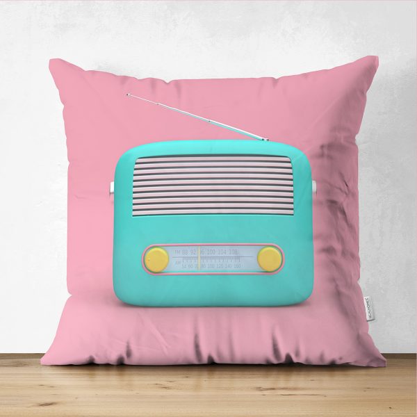 - Suet-K-3018 - Realhomes  Çift Taraflı 3D Gül ve Mektup Temalı Dijital Baskılı Süet Yastık Kırlent Kılıfı Realhomes